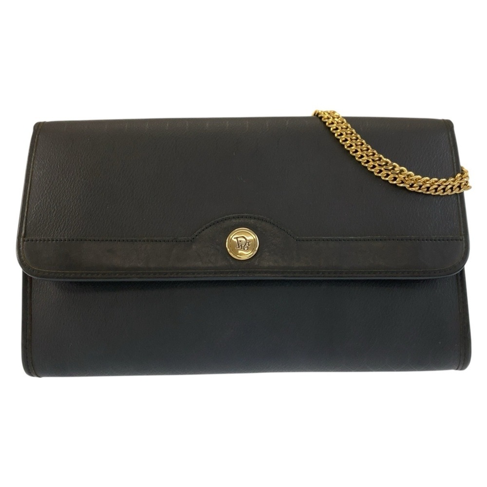 Christian Dior Vintage Honeycomb Pattern Black Handbag with Gold Hardware Cha...